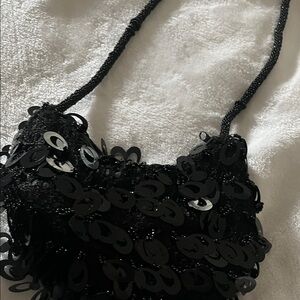 Elegant Black Sequin Women's Bag